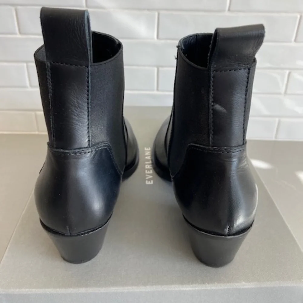 NIB Everlane Black Leather Bootie - Made in Italy - Size 7.5 - Picture 3 of 6